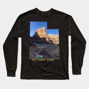 Utah State Outline - Zion National Park Long Sleeve T-Shirt